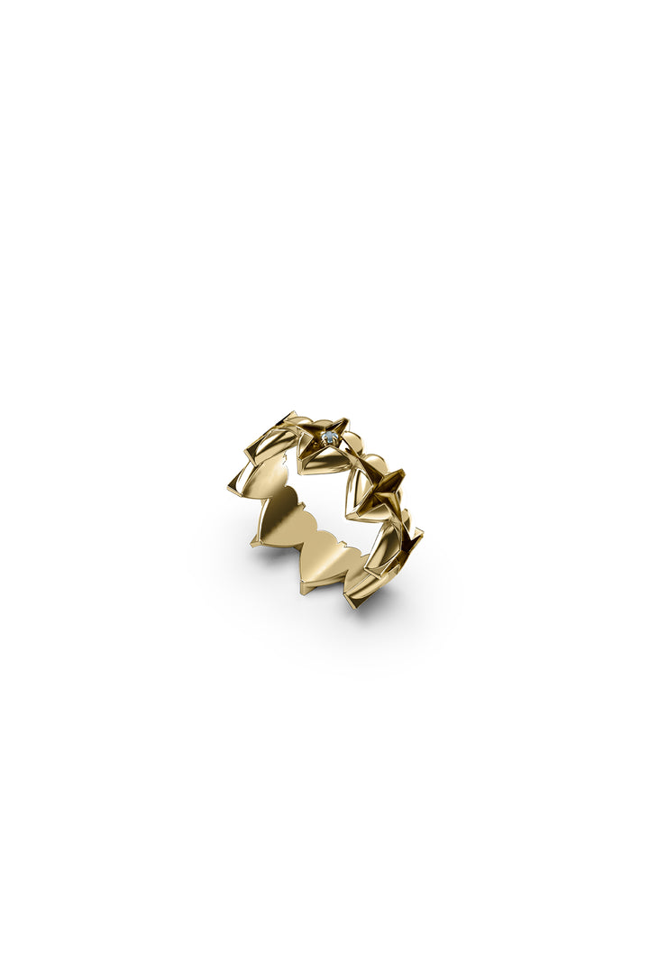 CELESTIAL HEART ETERNITY BAND - GOLD PLATED