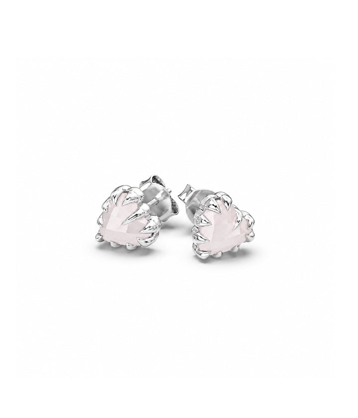 LOVE CLAW EARRINGS ROSE QUARTZ