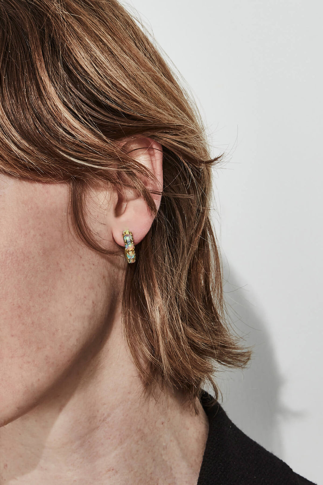 HALO CLUSTER EARRINGS BELLO OPAL - GOLD PLATED