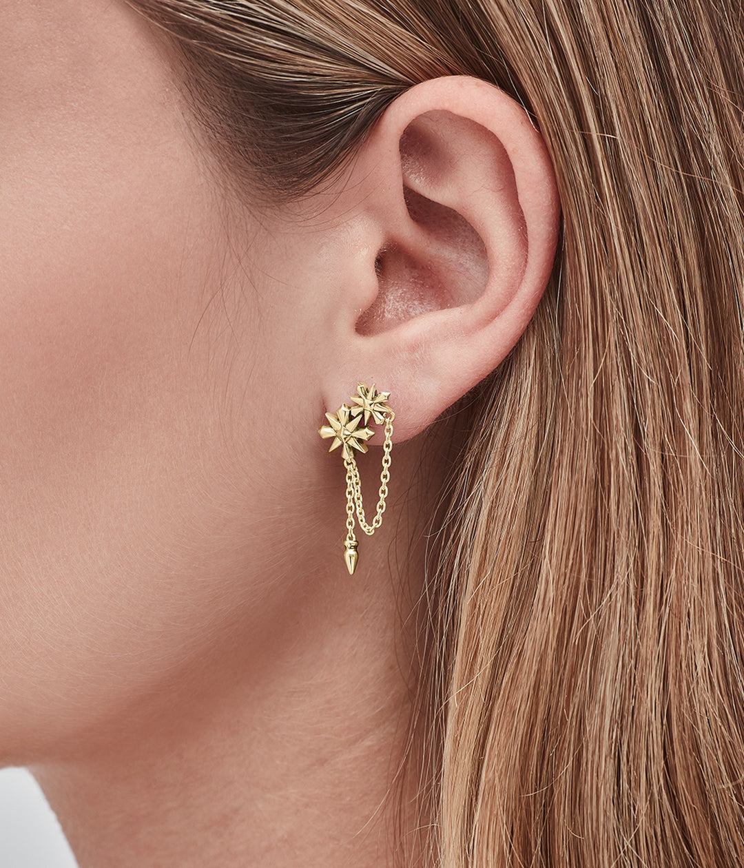 MIDNIGHT CROSS DROP EARRINGS - GOLD PLATED