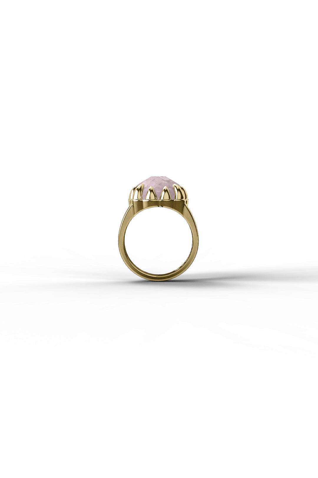 CLAW RING ROSE QUARTZ - GOLD PLATED