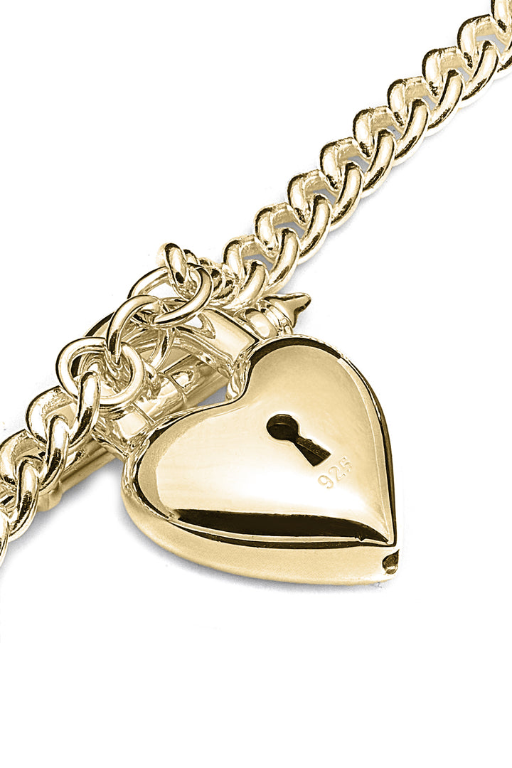LOVE LOCKET FOB NECKLACE GOLD PLATED