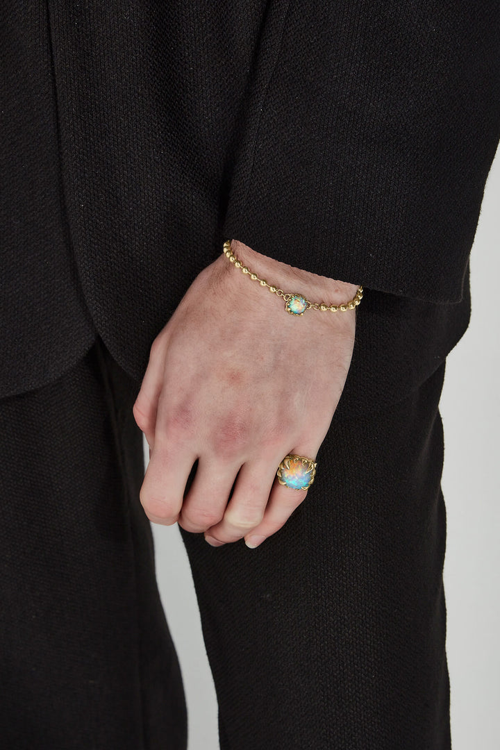 BABY CLAW  BRACELET BELLO OPAL - GOLD PLATED