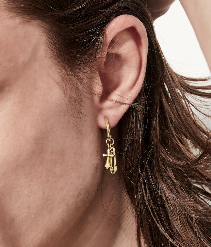 GOTHIC PIN EARRINGS - GOLD PLATED