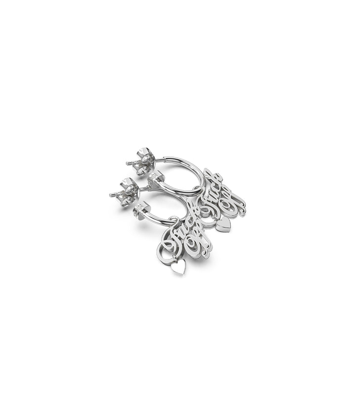 F*CK OFF SCRIPT ANCHOR EARRINGS
