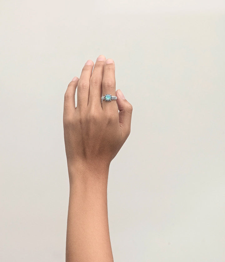MINI CLAW RING BELLO OPAL