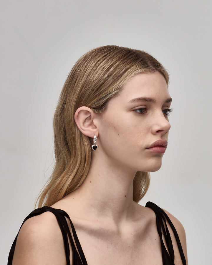 LOVE CLAW CURB HOOPS - ONYX