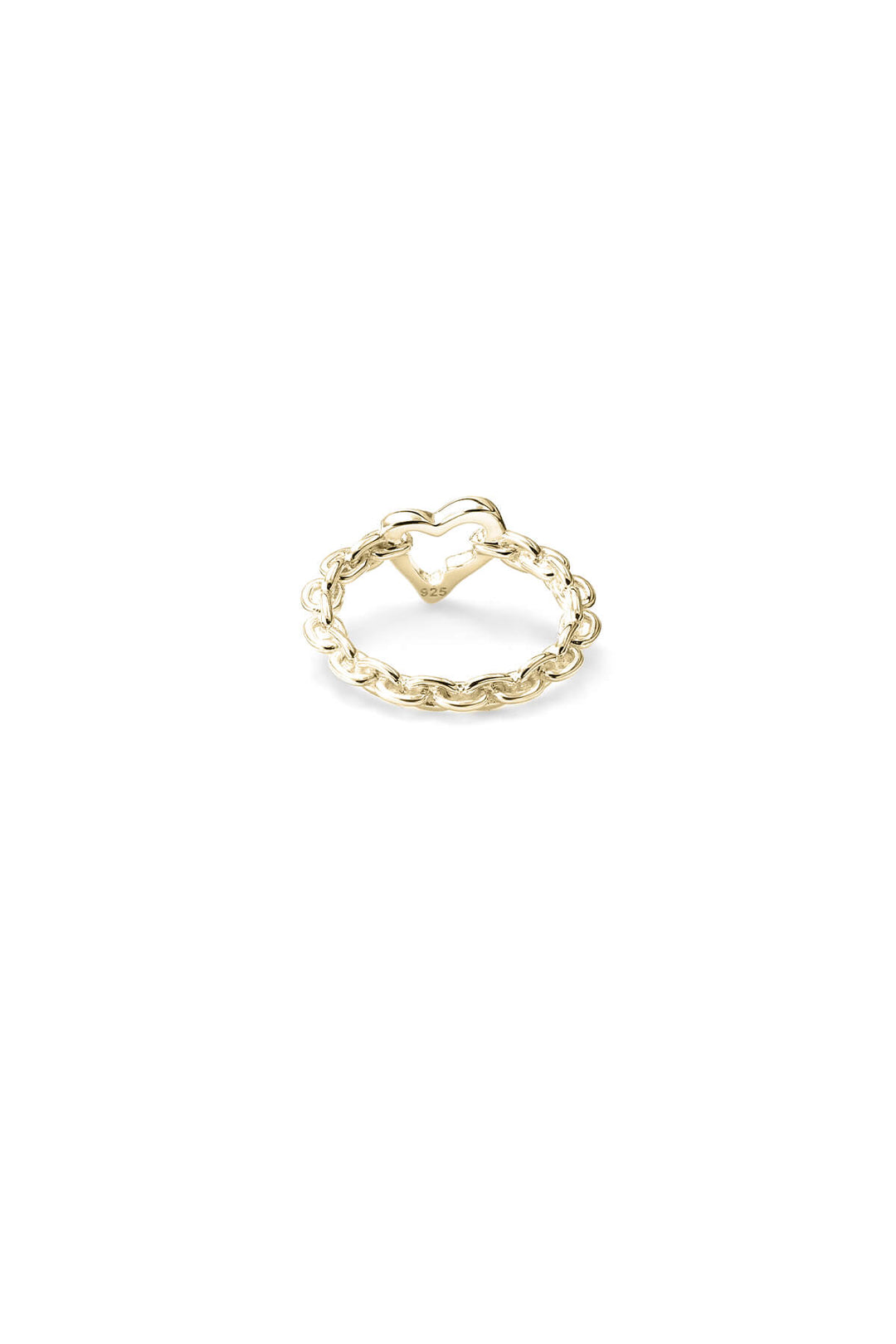 MELTED HEART CHAIN RING GOLD PLATED