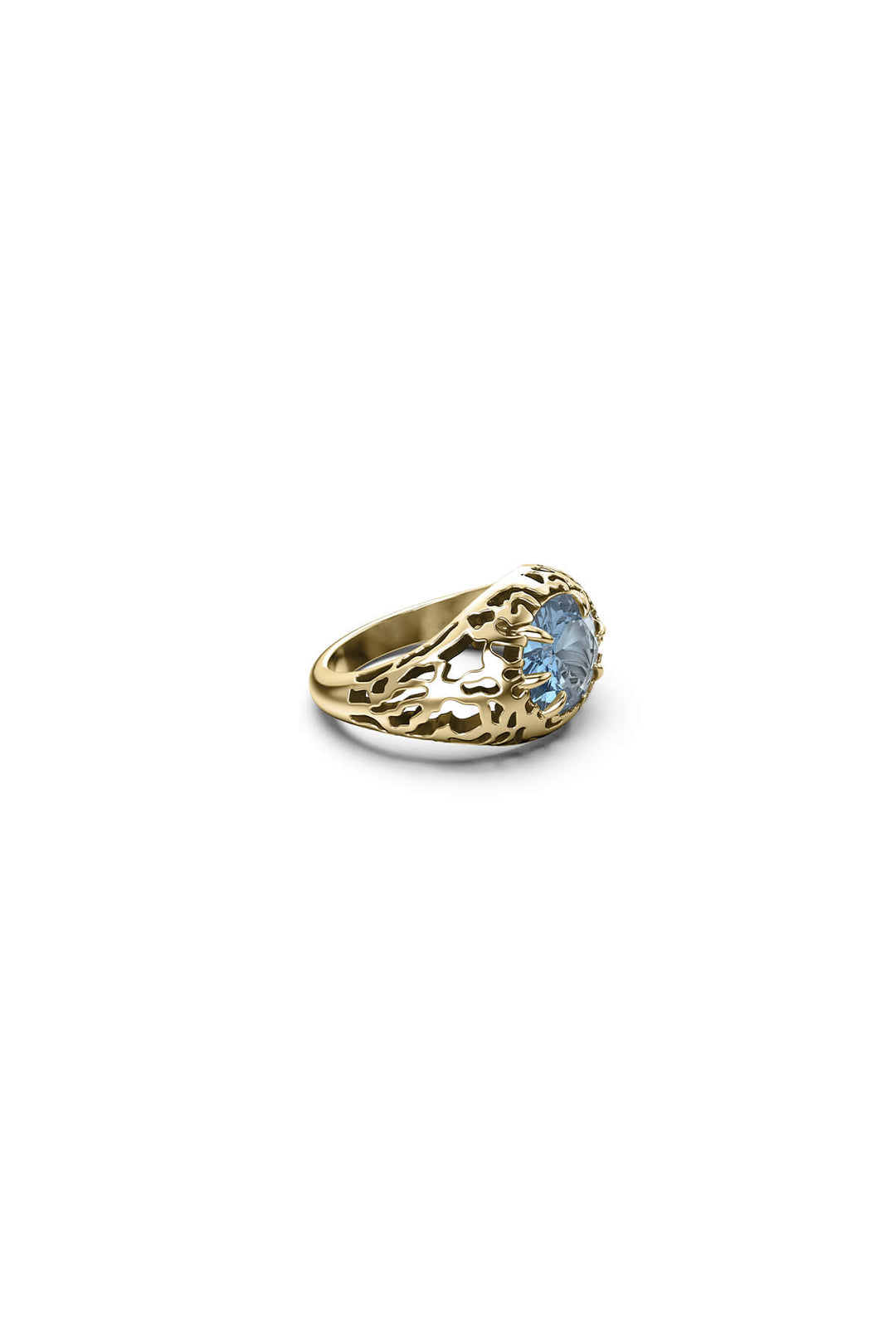 DELICATE DISTORTION SIGNET RING - GOLD PLATED
