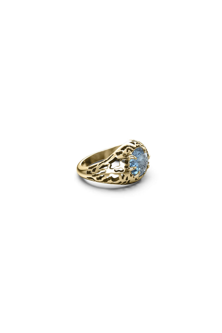 DELICATE DISTORTION SIGNET RING - GOLD PLATED