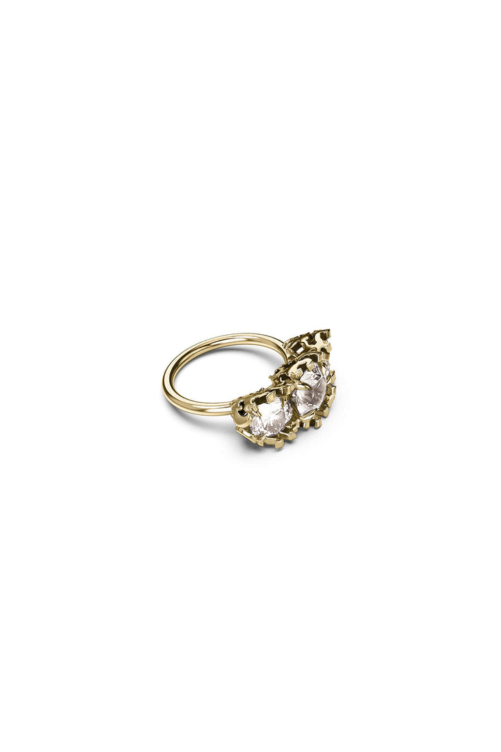 DELICATE DISTORTION COCKTAIL RING - GOLD PLATED
