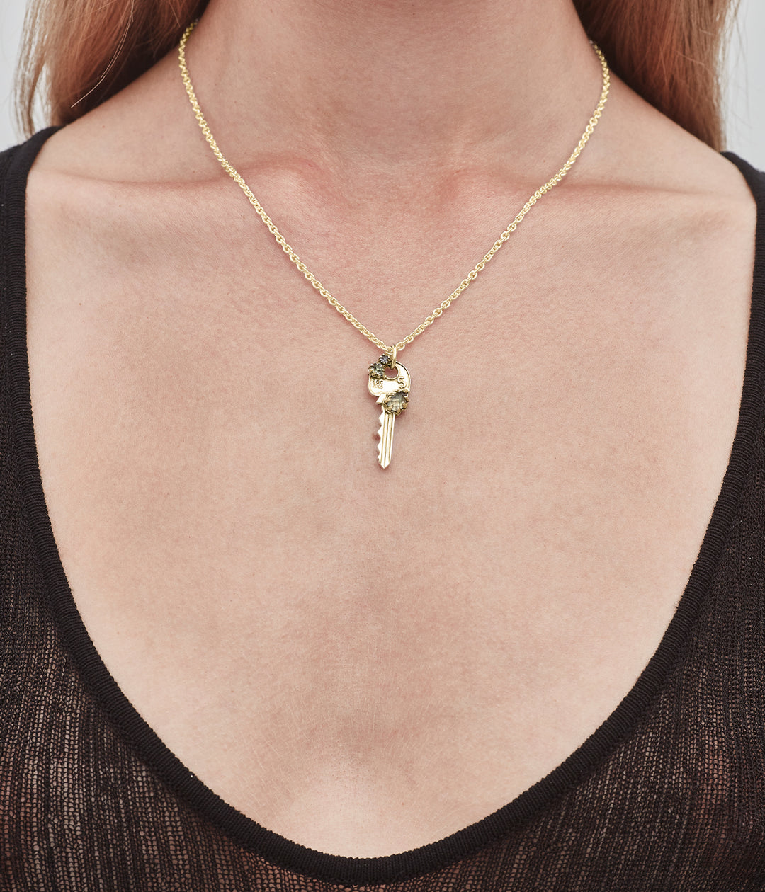 CRYSTALLISED KEY NECKLACE - GOLD PLATED