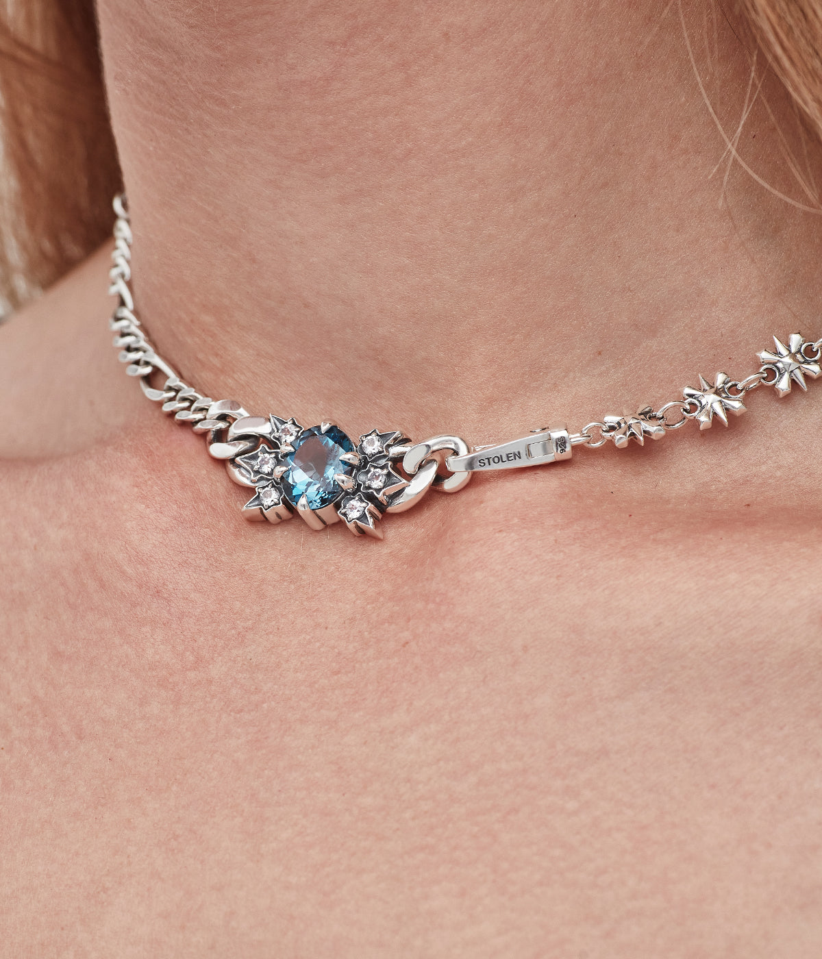 Sterling Silver & Topaz Regal Ruin Choker - Stolen Girlfriends Club