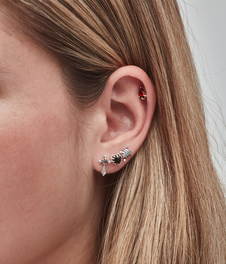 TEARDROP TALON FLAT BACK SINGLE EARRING