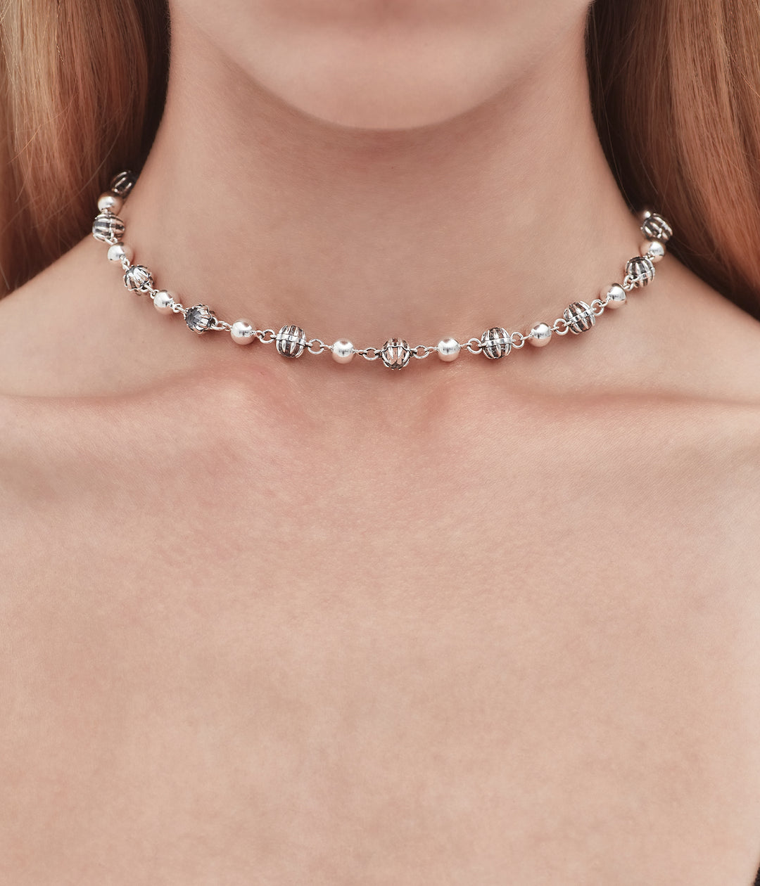DARKNESS AND LIGHT BALL CHAIN NECKLACE
