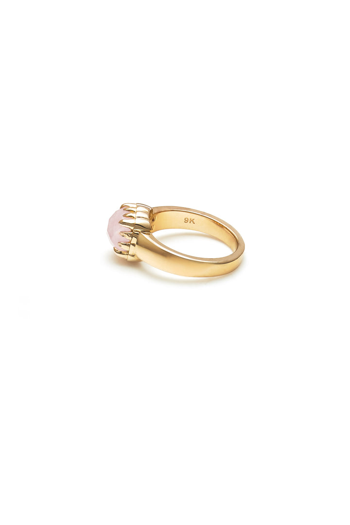 BABY CLAW RING ROSE QUARTZ 9K GOLD