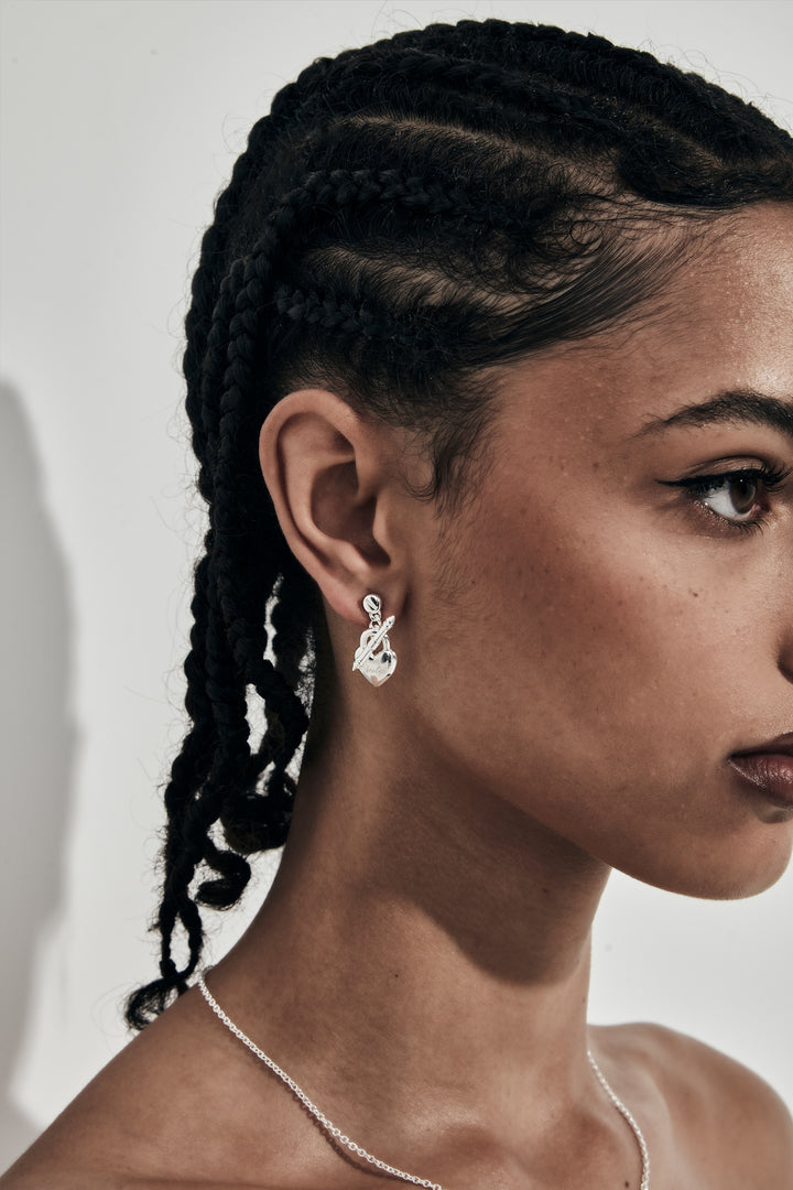 LOVE LOCKET FOB EARRINGS