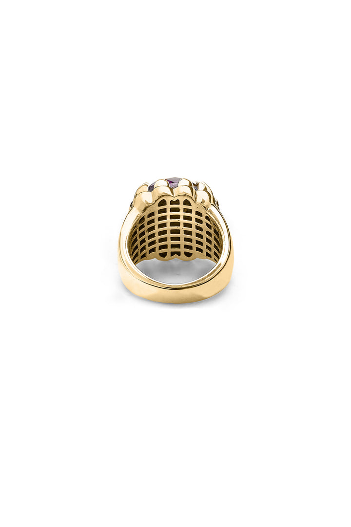 CLAW RING DARK AMETHYST DARK AMETHYST GOLD PLATED