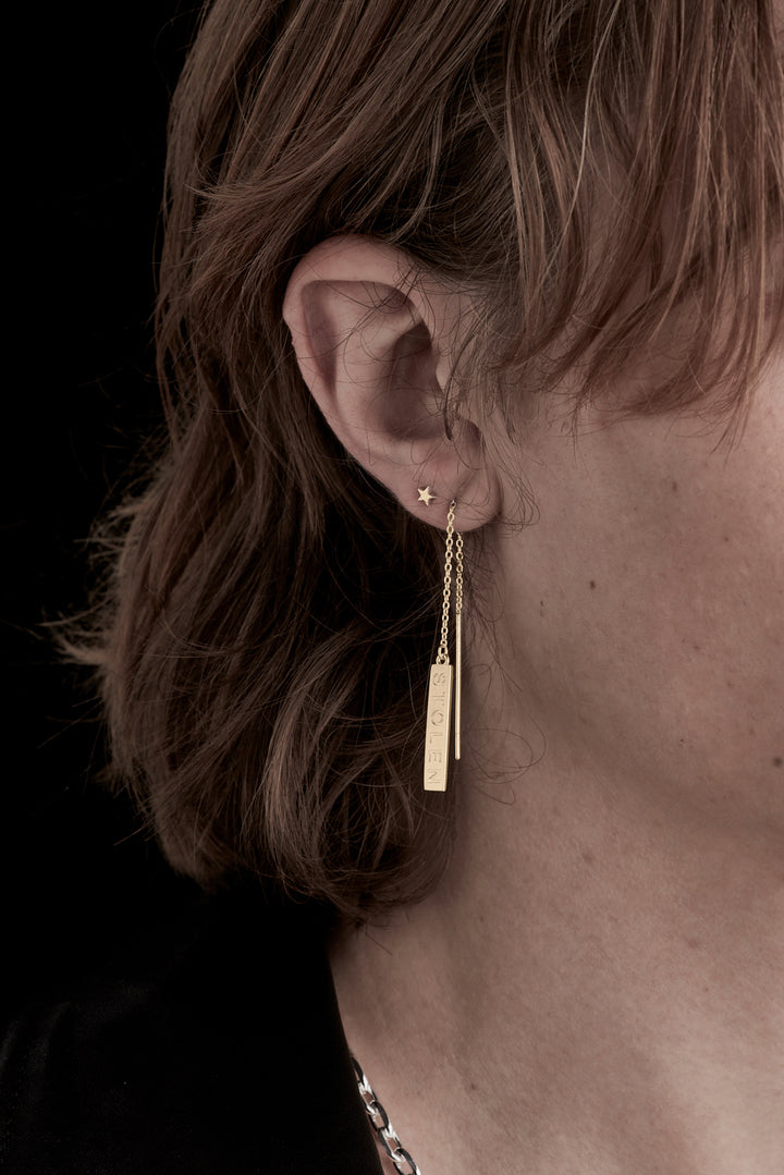 TINY STOLEN STAR EARRINGS 9K GOLD