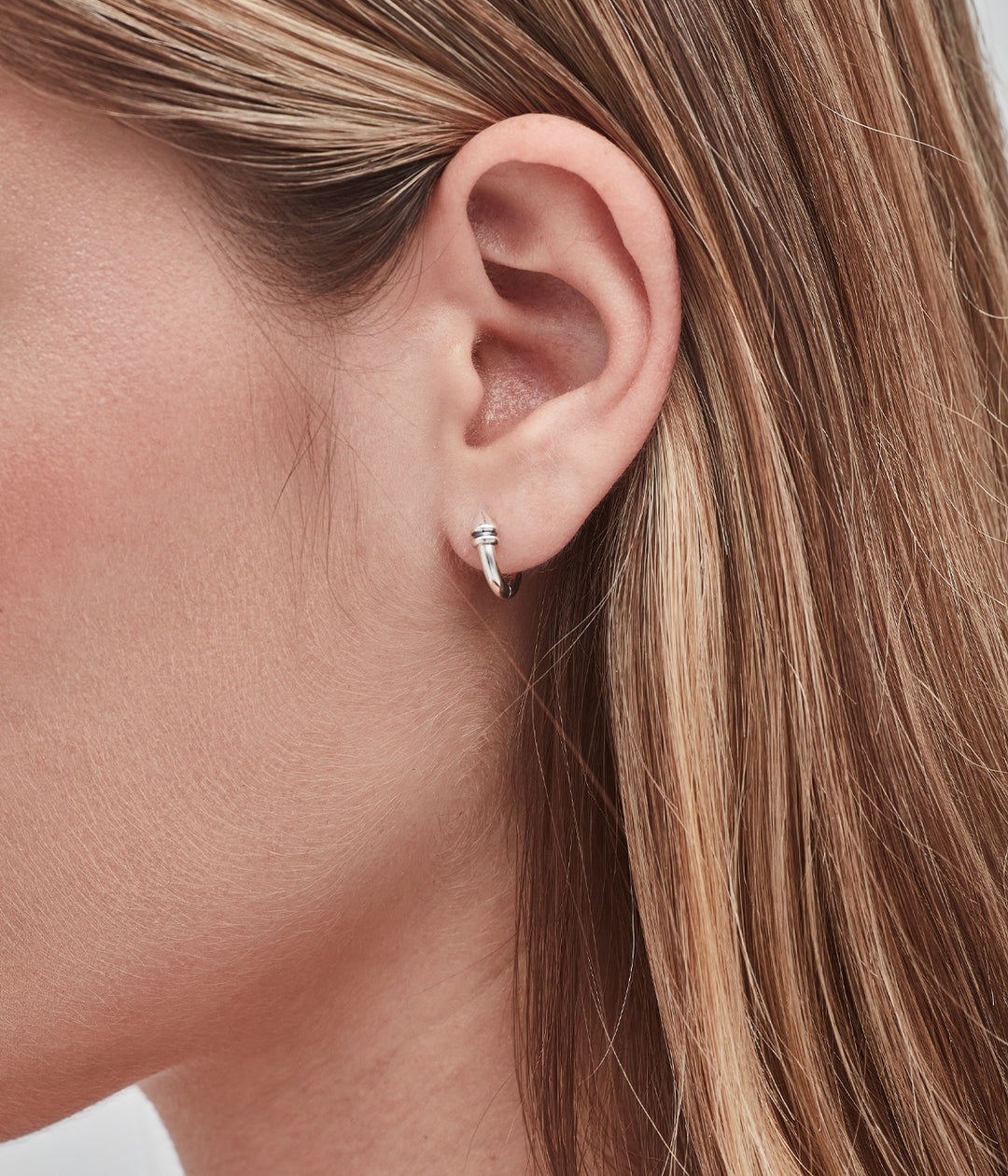CLOSED FOB HUGGIE EARRINGS