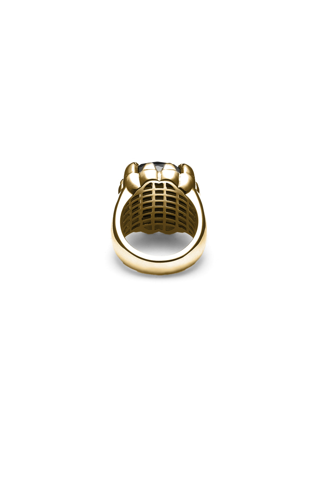 CLAW RING ONYX  - GOLD PLATED