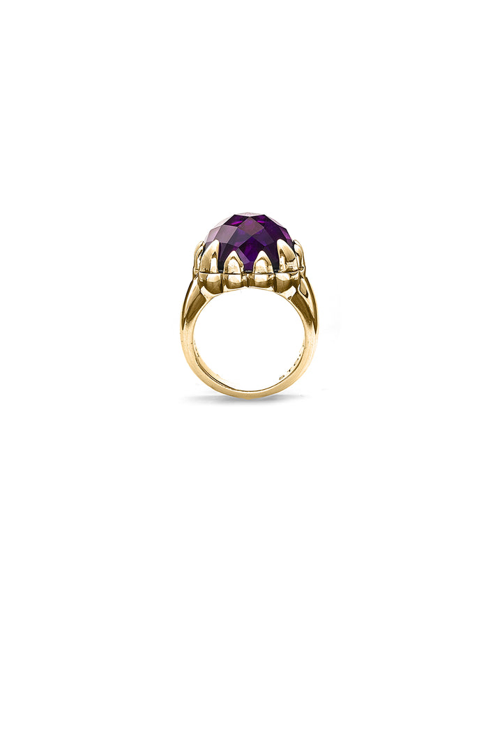 CLAW RING DARK AMETHYST DARK AMETHYST GOLD PLATED