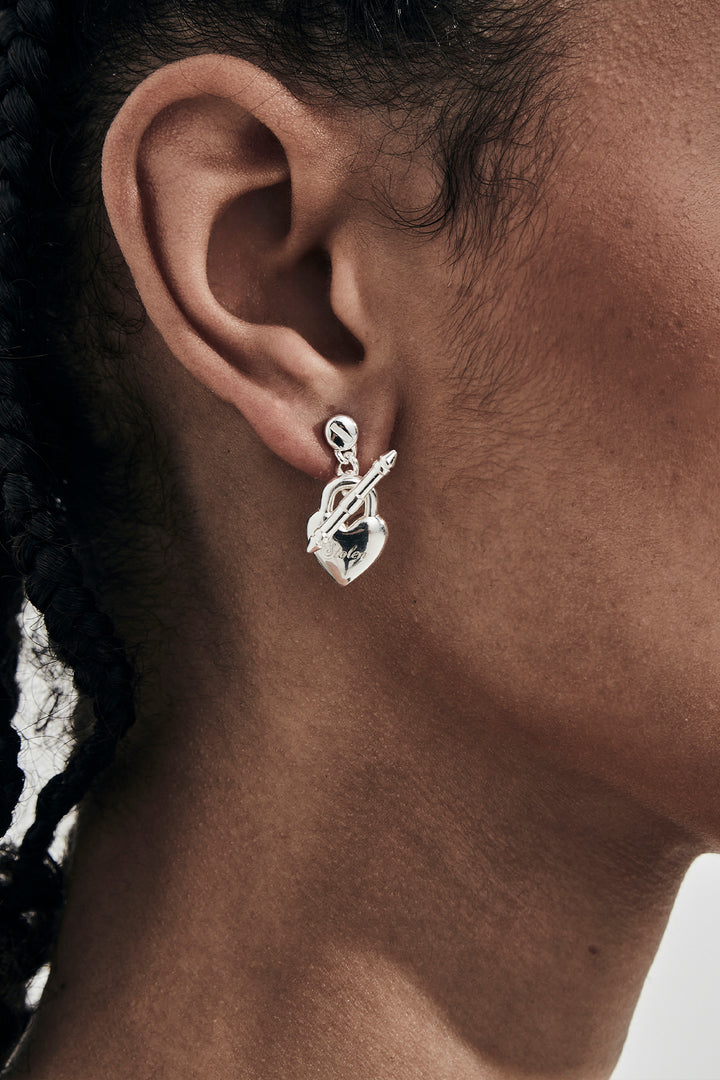 LOVE LOCKET FOB EARRINGS