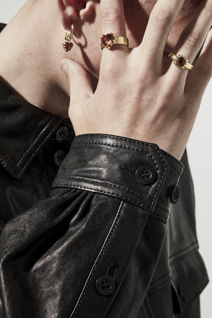 LOVE CLAW RING CITRINE - GOLD PLATED