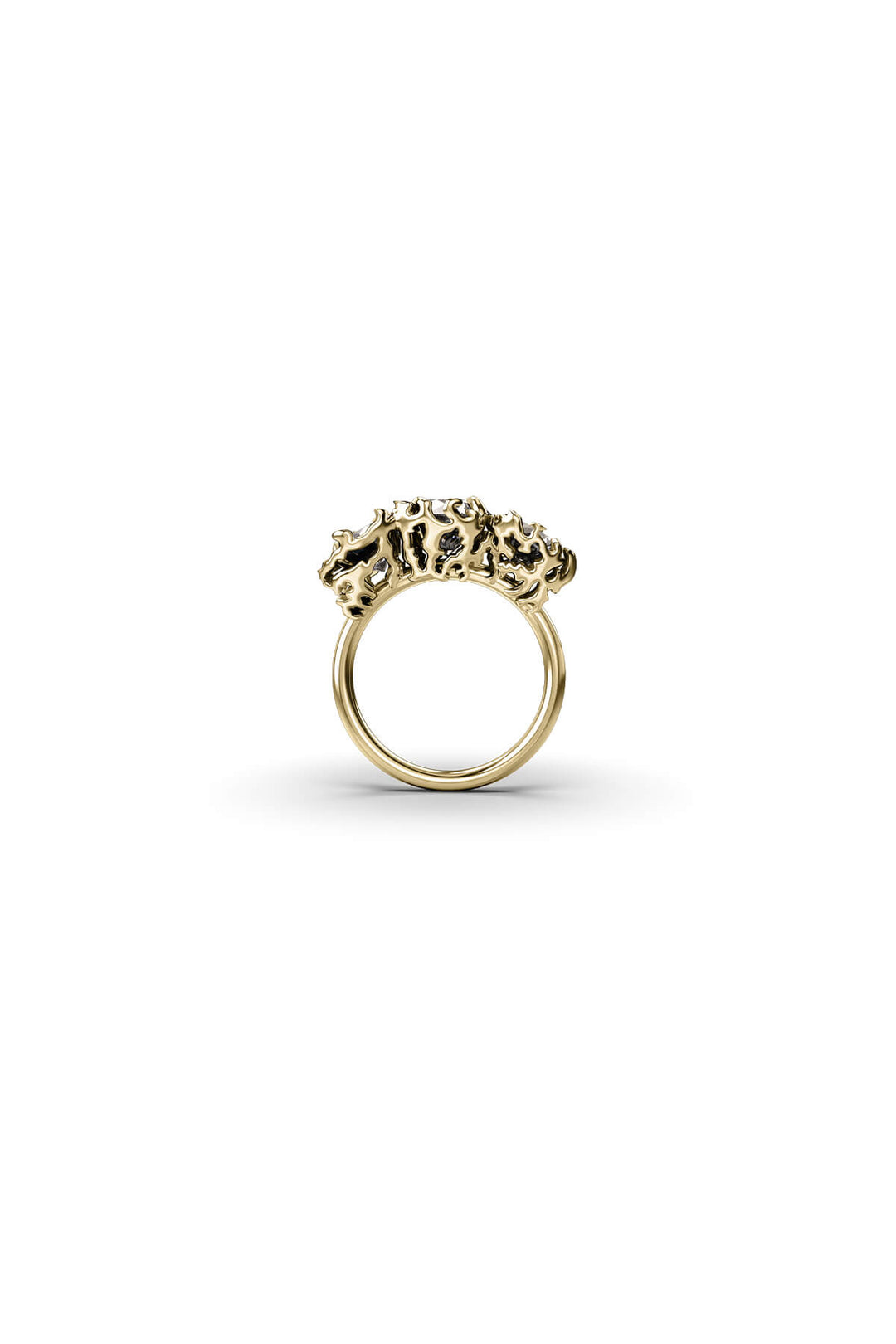 DELICATE DISTORTION COCKTAIL RING - GOLD PLATED