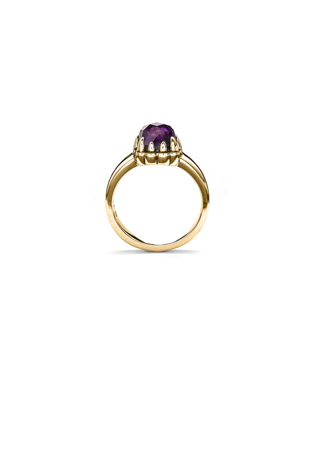 BABY CLAW RING DARK AMETHYST GOLD PLATED