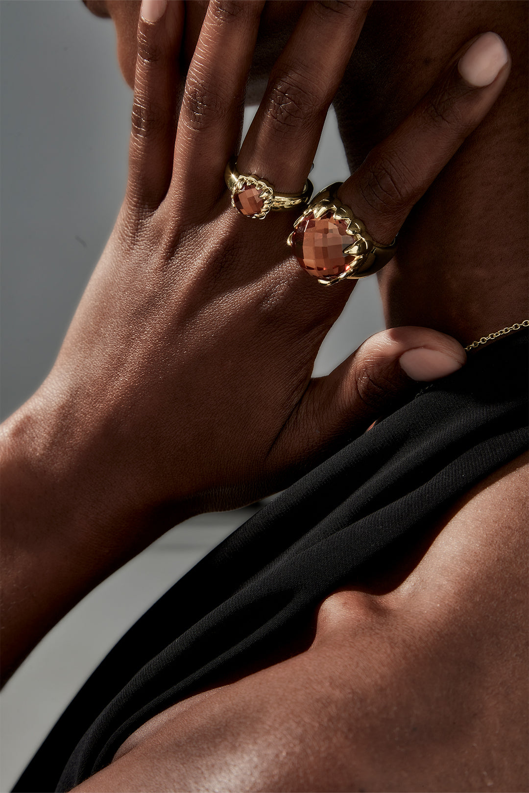 BABY CLAW RING CITRINE - GOLD PLATED