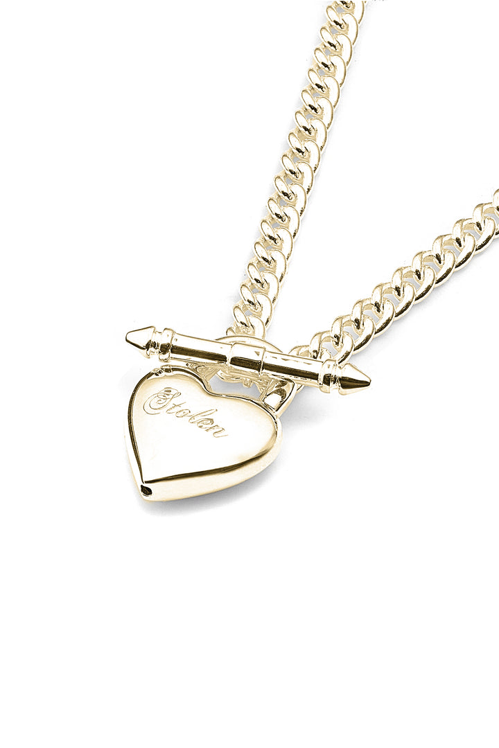 LOVE LOCKET FOB NECKLACE GOLD PLATED