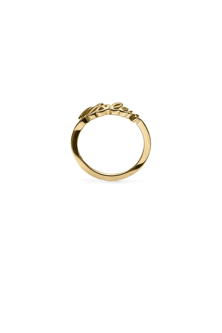 STOLEN SCRIPT RING - GOLD PLATED