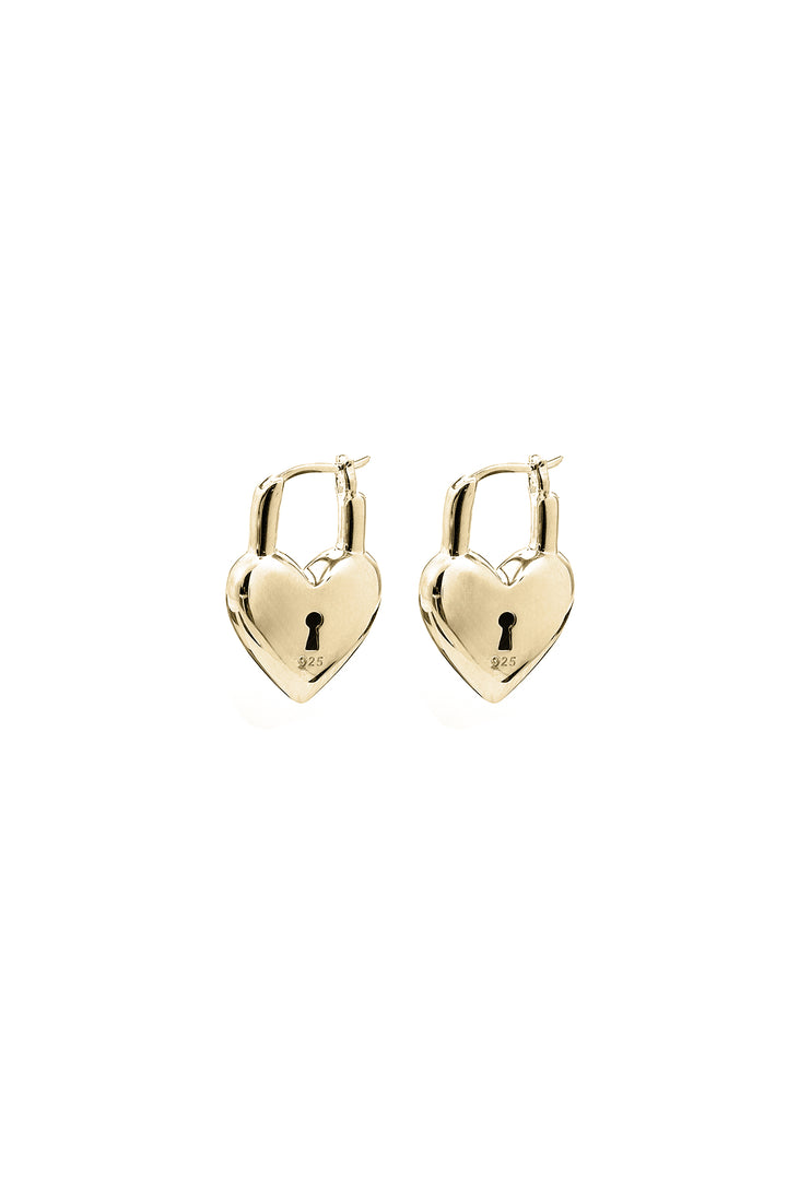 LOVE LOCKET EARRINGS GOLD PLATED
