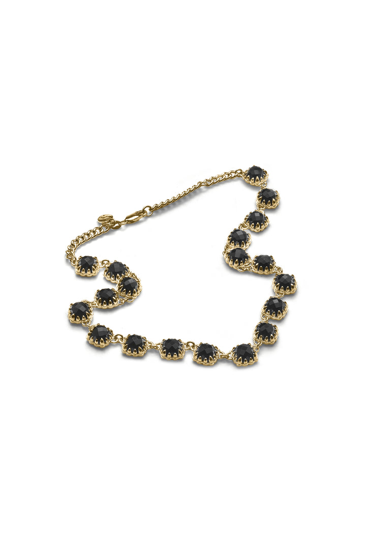 LOVE CLAW ETERNITY NECKLACE GOLD PLATED ONYX