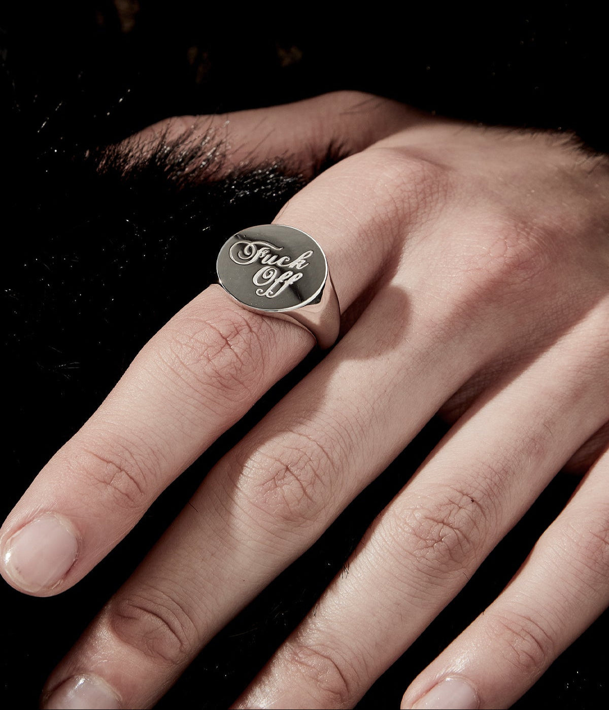 Stolen Girlfriends Club | Warm Welcome Signet Ring - F*ck Off Ring