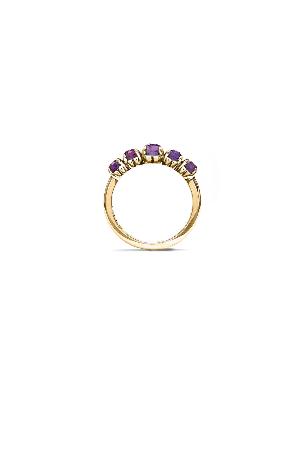 HALO CLUSTER RING  DARK AMETHYST GOLD PLATED