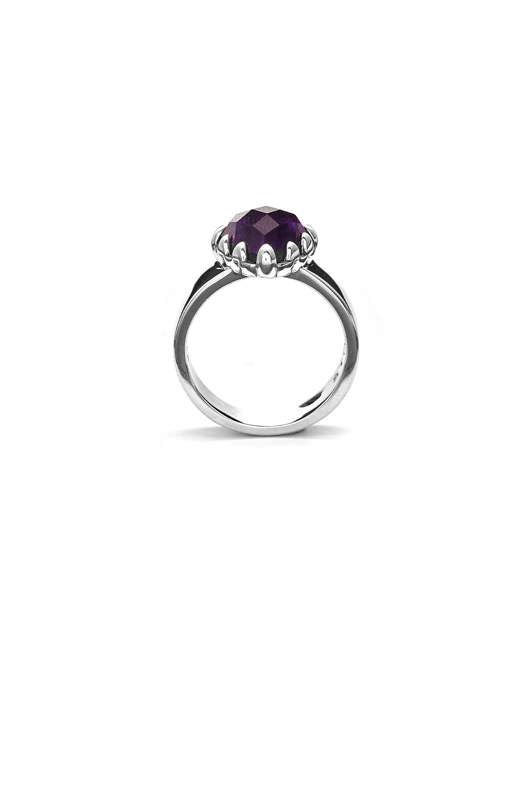 LOVE CLAW RING DARK AMETHYST