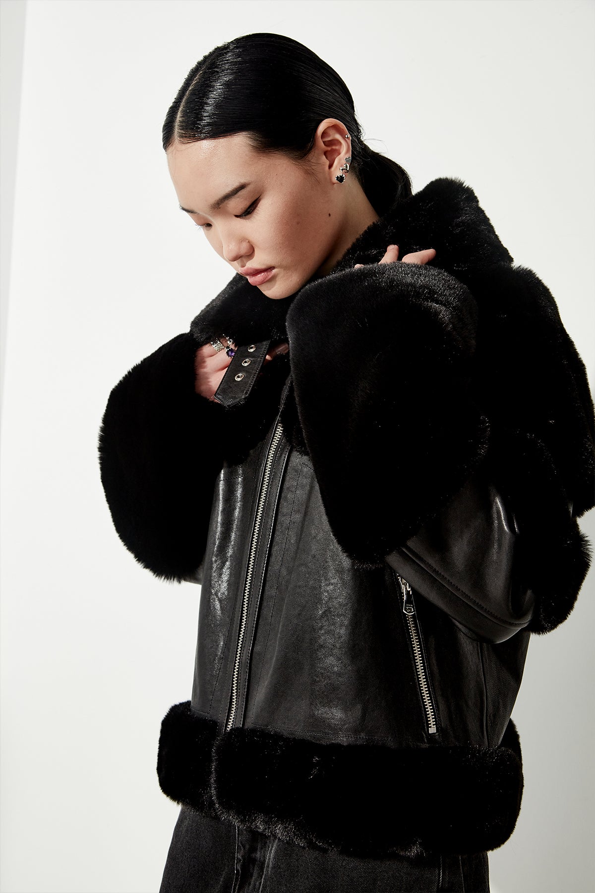 Moto shearling jacket best sale