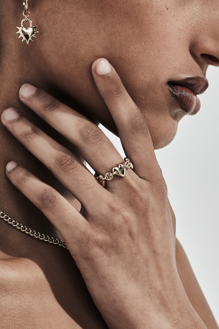 LOVE LOCKET ETERNITY RING GOLD PLATED