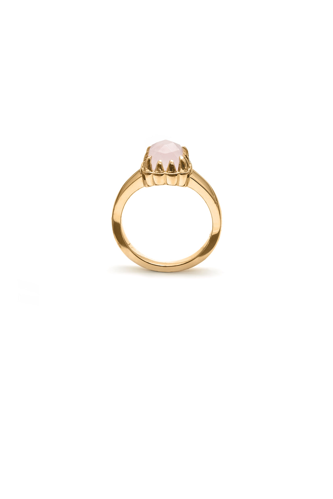 BABY CLAW RING ROSE QUARTZ 9K GOLD