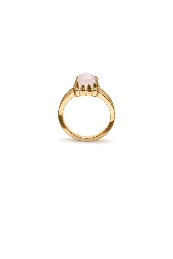 BABY CLAW RING ROSE QUARTZ 9K GOLD