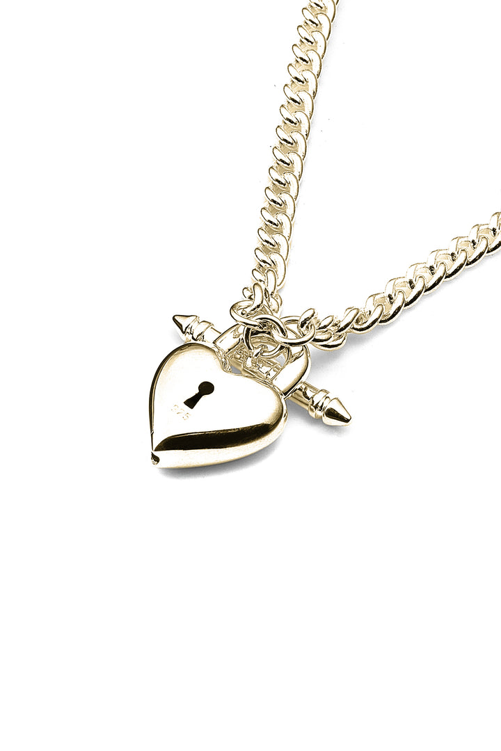 LOVE LOCKET FOB NECKLACE GOLD PLATED