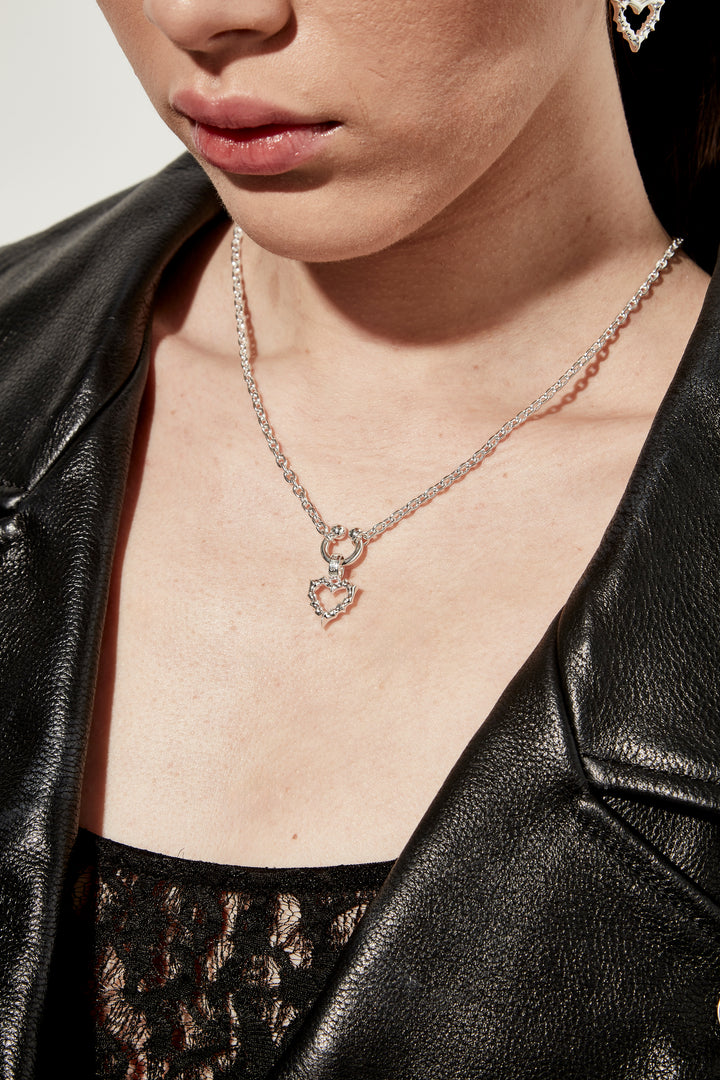 PUNK JAGGED HEART NECKLACE