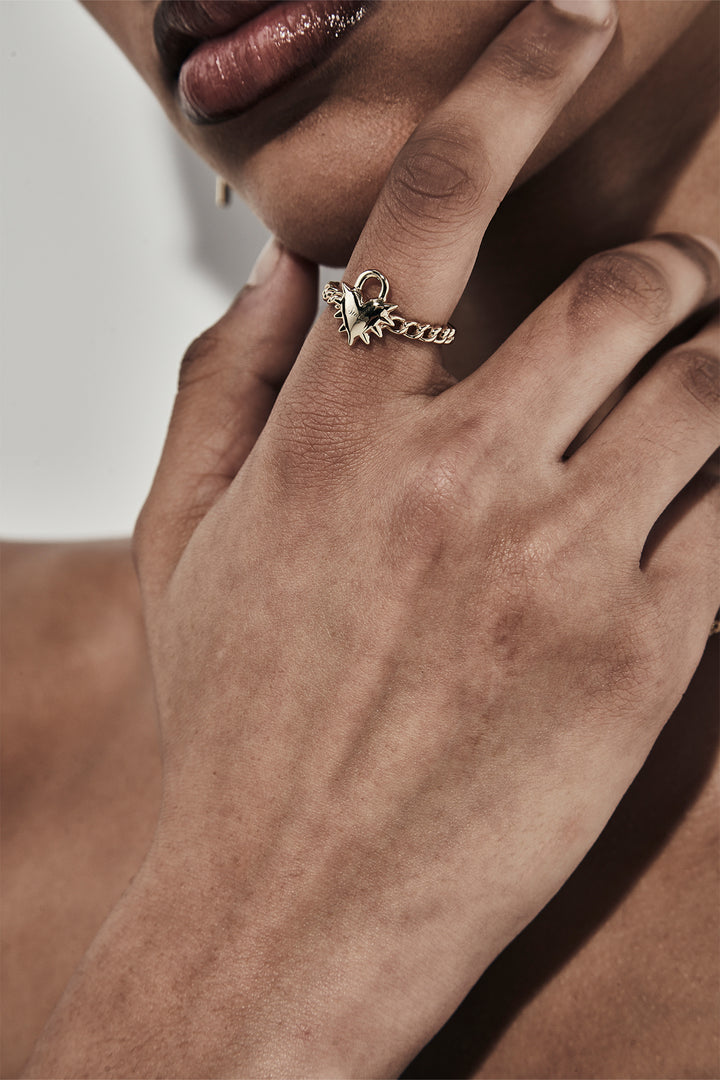 LOVE LOCKET RING GOLD PLATED