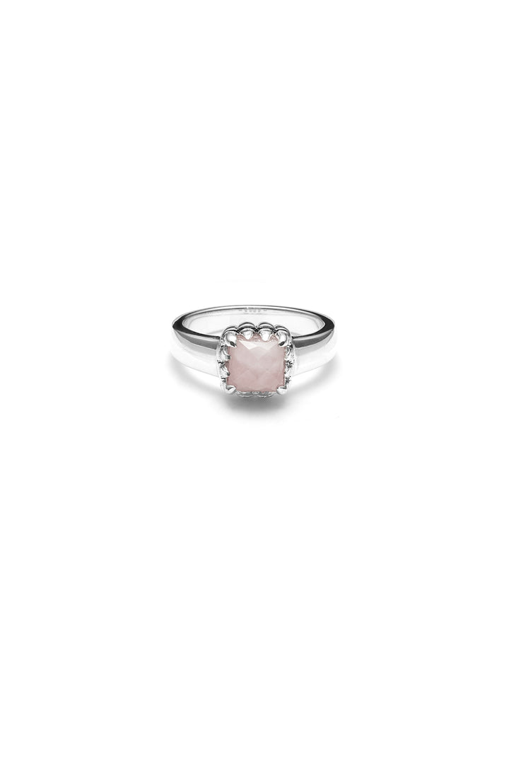 BABY CLAW RING ROSE QUARTZ