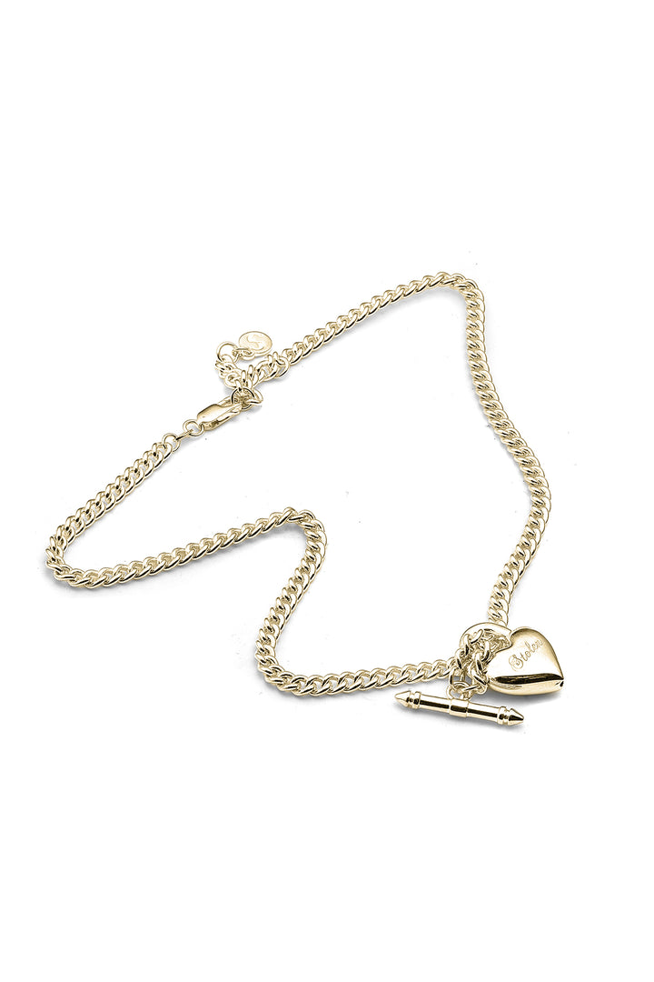 LOVE LOCKET FOB NECKLACE GOLD PLATED