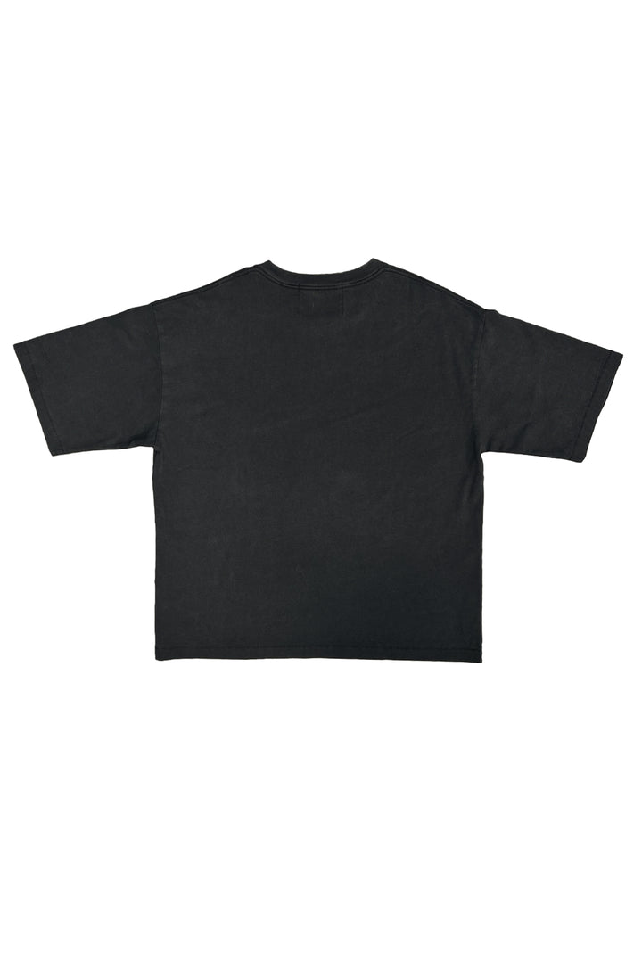 Black t-shirt on a white background
