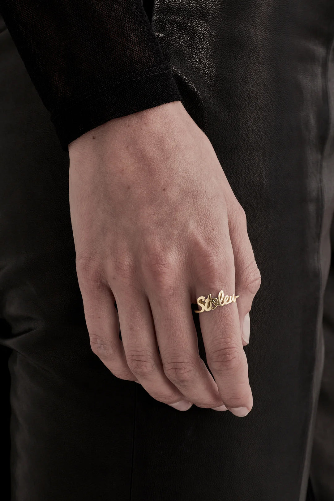 STOLEN SCRIPT RING - GOLD PLATED