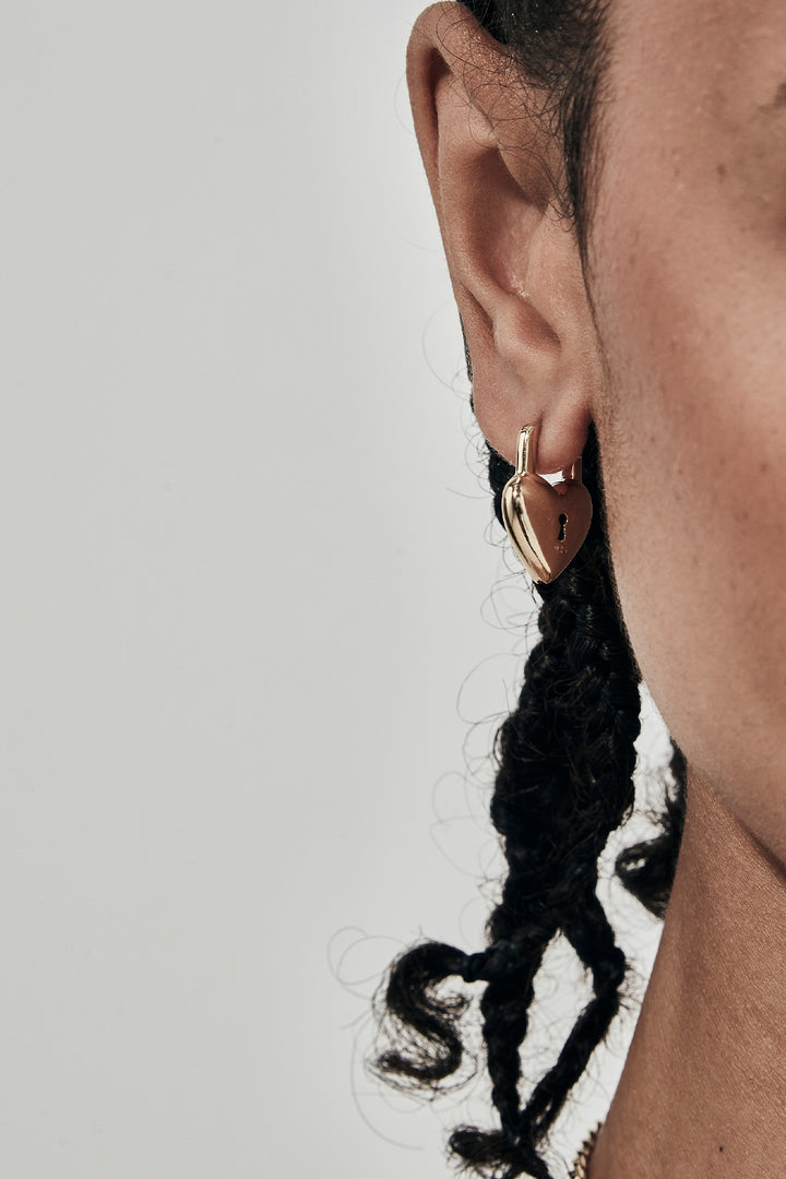 LOVE LOCKET EARRINGS GOLD PLATED
